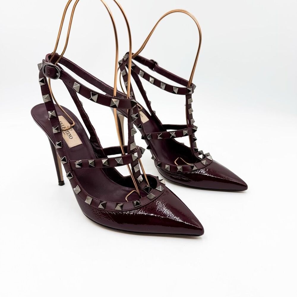 Valentino Garavani Rockstud Patent Leather Caged Heels Pumps EU 39 US 9